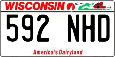 WI license plate 592NHD