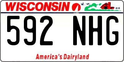 WI license plate 592NHG