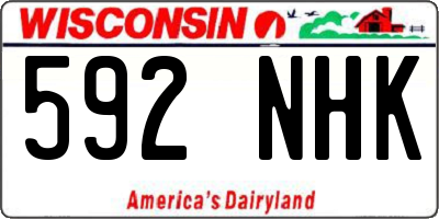 WI license plate 592NHK