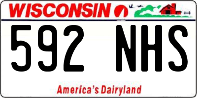 WI license plate 592NHS
