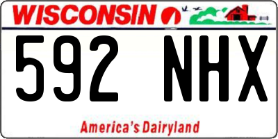WI license plate 592NHX