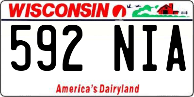 WI license plate 592NIA