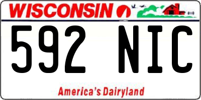 WI license plate 592NIC