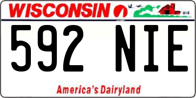 WI license plate 592NIE