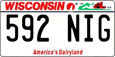 WI license plate 592NIG