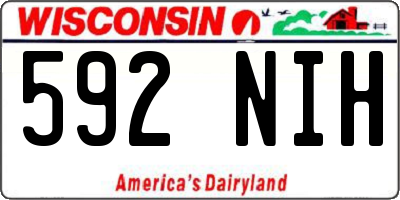 WI license plate 592NIH