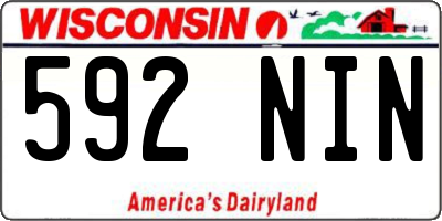 WI license plate 592NIN