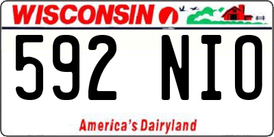 WI license plate 592NIO