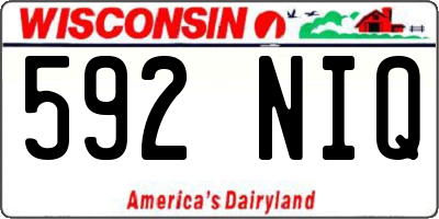 WI license plate 592NIQ
