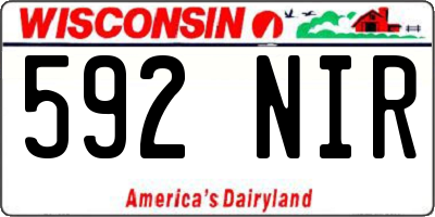 WI license plate 592NIR