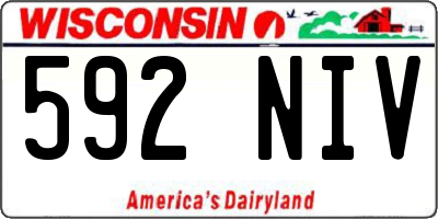 WI license plate 592NIV