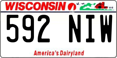 WI license plate 592NIW