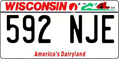 WI license plate 592NJE