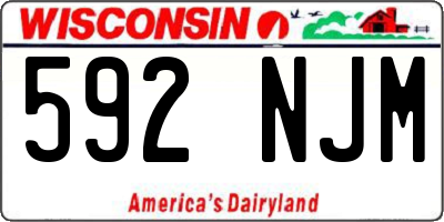 WI license plate 592NJM