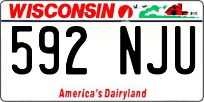 WI license plate 592NJU