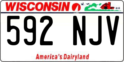 WI license plate 592NJV