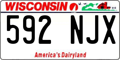 WI license plate 592NJX