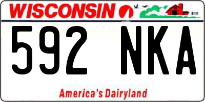 WI license plate 592NKA