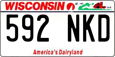 WI license plate 592NKD