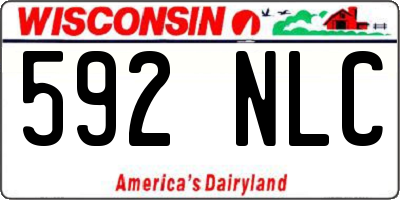WI license plate 592NLC