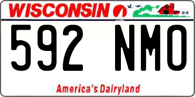 WI license plate 592NMO