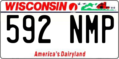WI license plate 592NMP