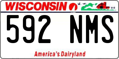 WI license plate 592NMS
