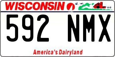 WI license plate 592NMX