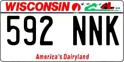 WI license plate 592NNK