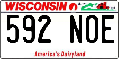 WI license plate 592NOE