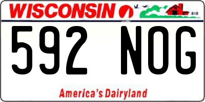 WI license plate 592NOG