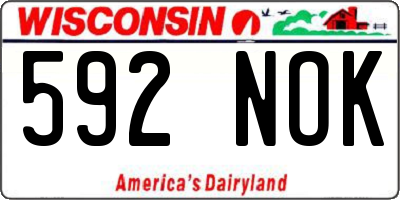 WI license plate 592NOK
