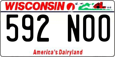 WI license plate 592NOO