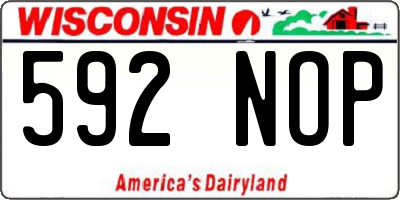 WI license plate 592NOP