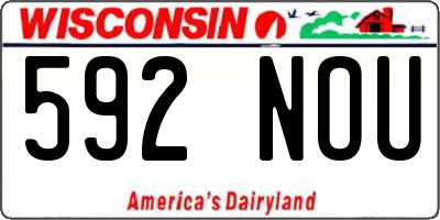 WI license plate 592NOU