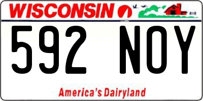 WI license plate 592NOY
