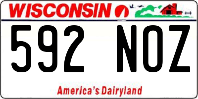 WI license plate 592NOZ