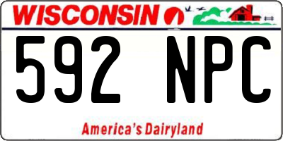 WI license plate 592NPC