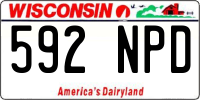 WI license plate 592NPD