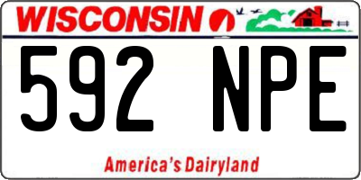 WI license plate 592NPE