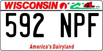 WI license plate 592NPF
