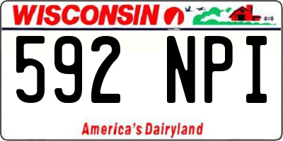 WI license plate 592NPI