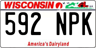 WI license plate 592NPK