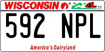 WI license plate 592NPL