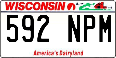 WI license plate 592NPM
