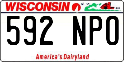 WI license plate 592NPO