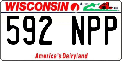 WI license plate 592NPP