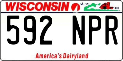 WI license plate 592NPR