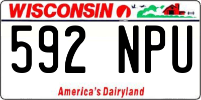 WI license plate 592NPU