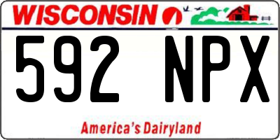 WI license plate 592NPX